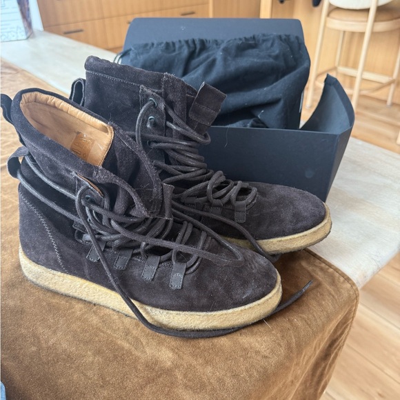 Other - Brown Suede High-Top Sneakers